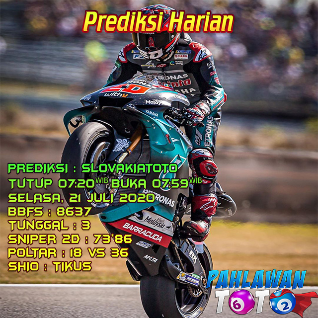 Prediksi Harian Slovakia Toto, Selasa 21 Juli 2020 Paito Warna dan