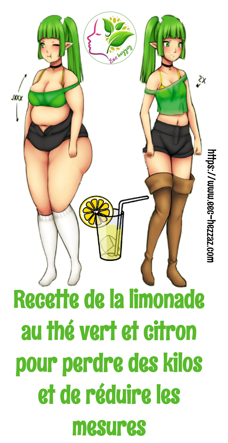 Recette de la limonade au thé vert et citron pour perdre des kilos et de réduire les mesures