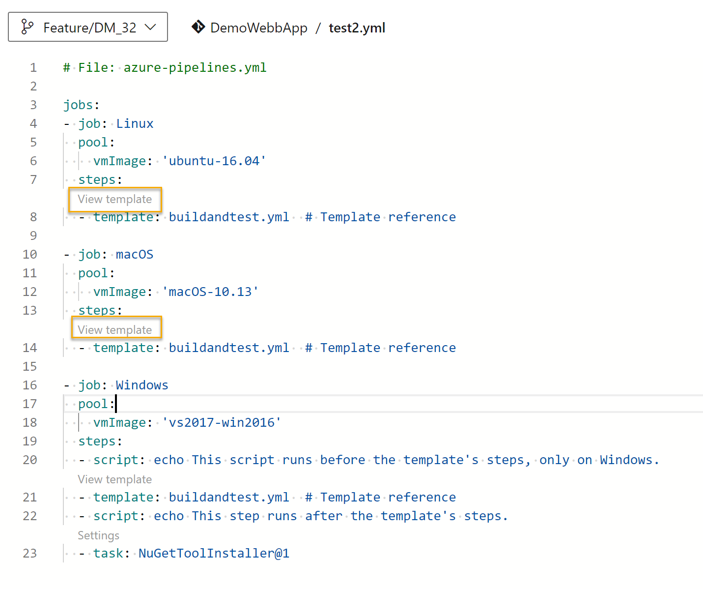 Adventures in DevOps New YAML Template Editing Experience in Azure DevOps