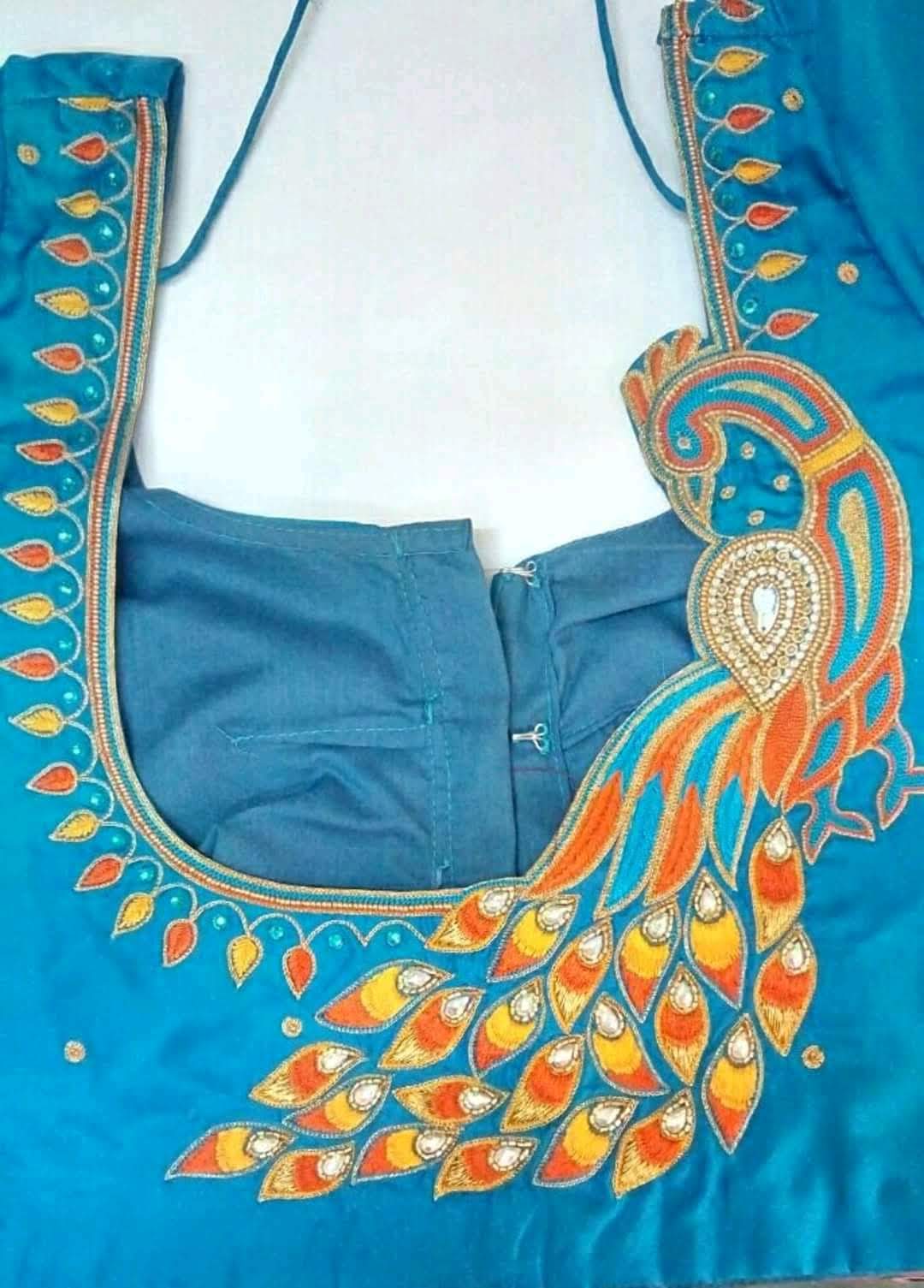 Simple Peacock Aari Work Blouse Designs : Check out our design blouse ...