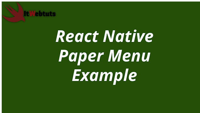 React Native Paper Menu Tutorial