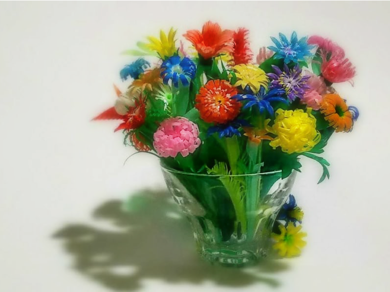 I Plastic プラスチックの宝もの Plastic Straw Flowers 2ストローフラワー ２
