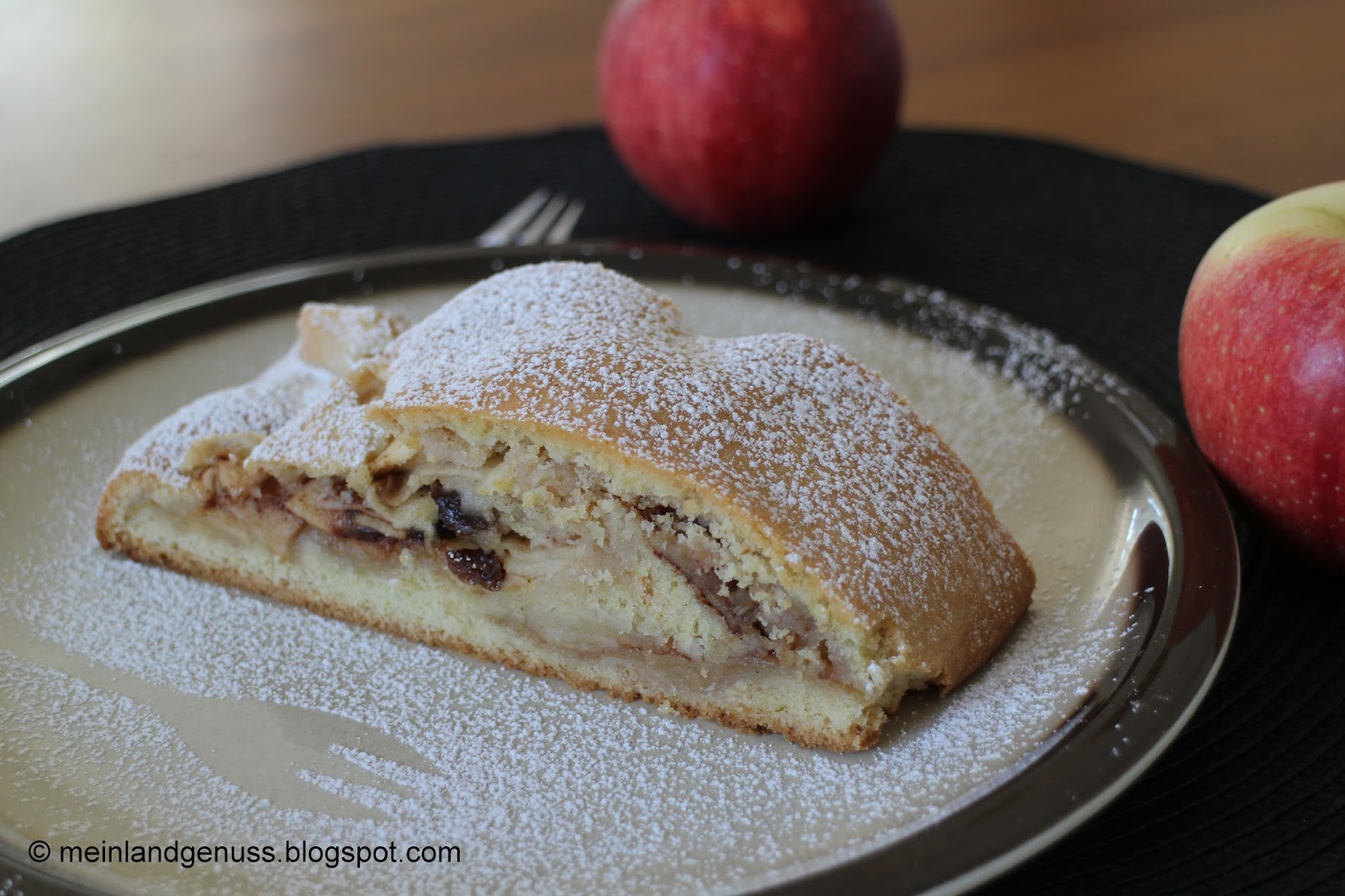 mein Land und Gartengenuss : Apfelstrudel mit Mürbteig