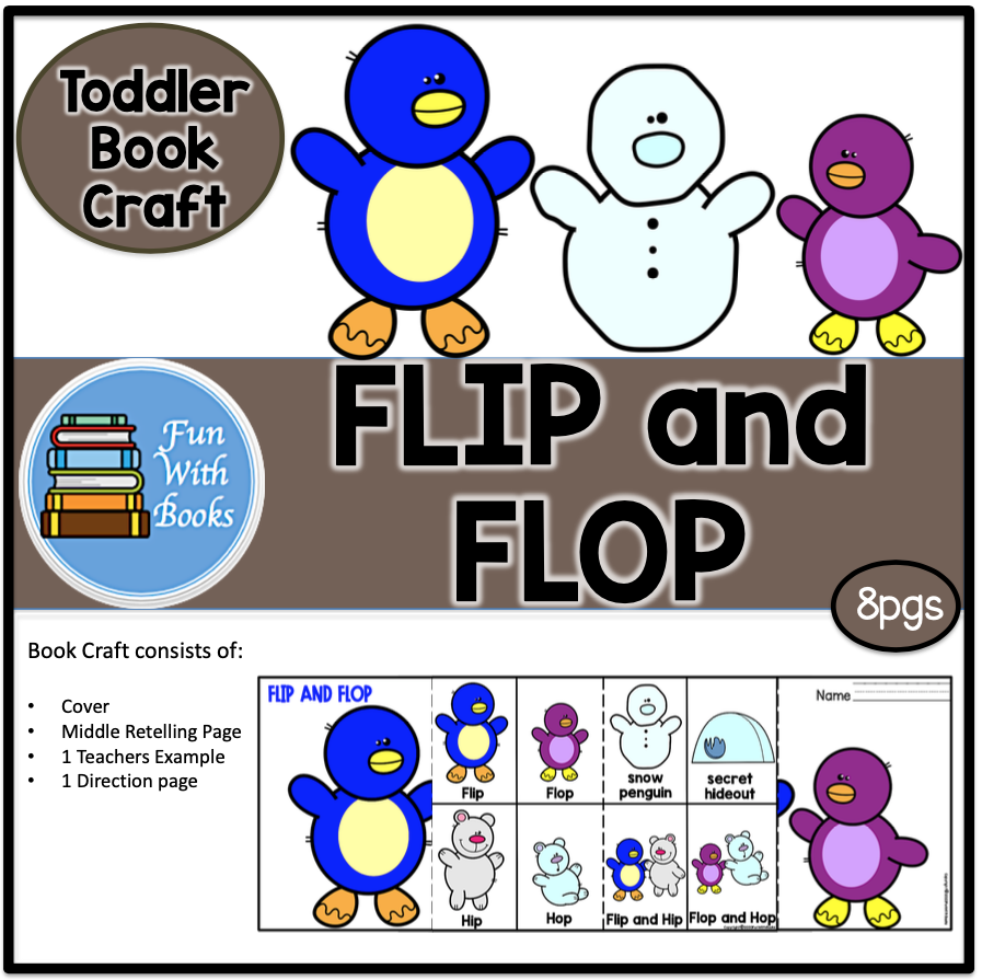 FLIP AND FLOP TODDLER BOOK CRAFT Book Units by Lynn