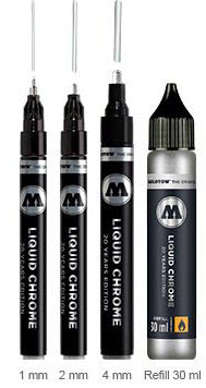 Molotow Liquid Chrome Marker Mirror Effect Silver Pen Alcohol
