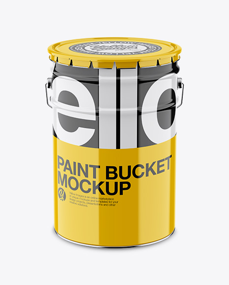 Glossy Paint Bucket Mockup - Free Download Images High Quality PNG, JPG