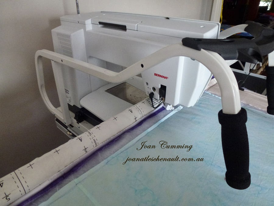 Joan at Leschenault FMQ, Using the Bernina Quilting Frame,