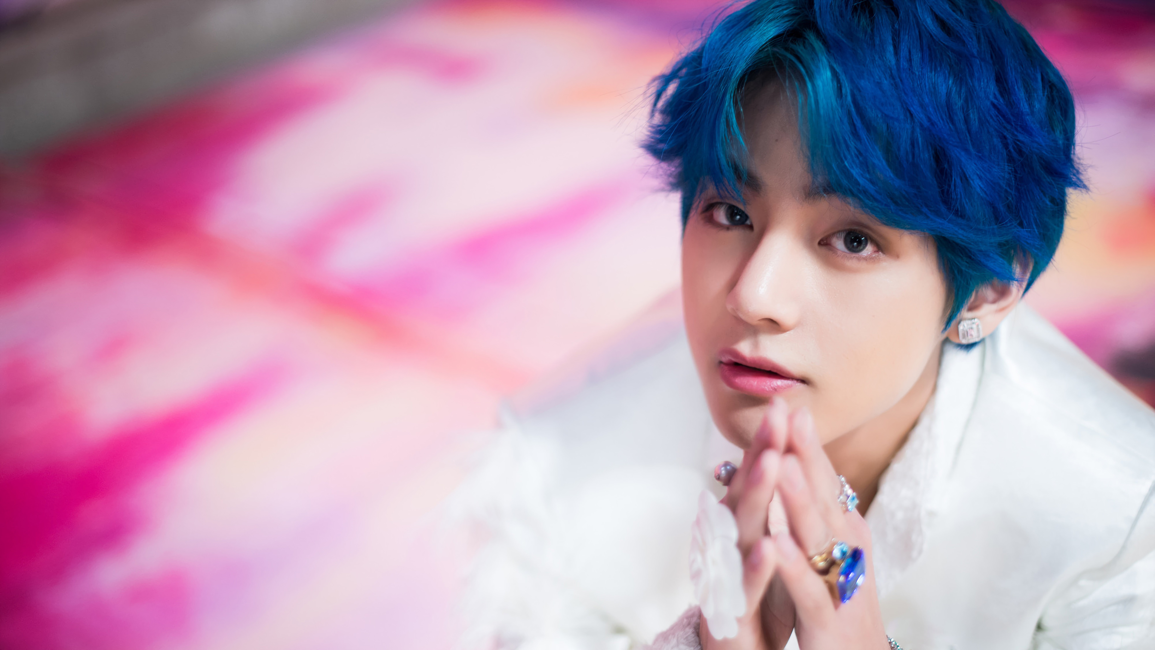 BTS' V's Blue Hair in "Boy With Luv" Concept Photos - wide 6