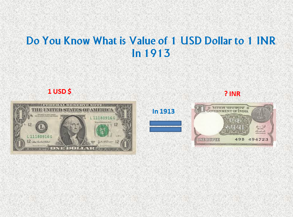 Do You Know What Is The Value Of 1 USD Dollar To INR In 1913 Pari 