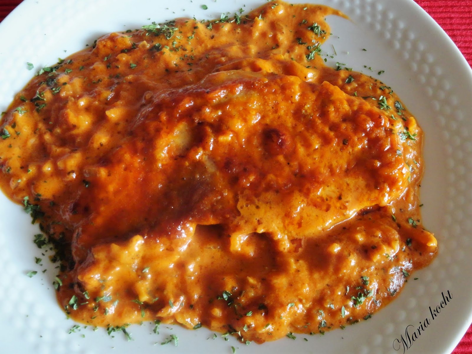 Maria kocht: Schweineschnitzel in Tomaten-Gorgonzola-Soße ...