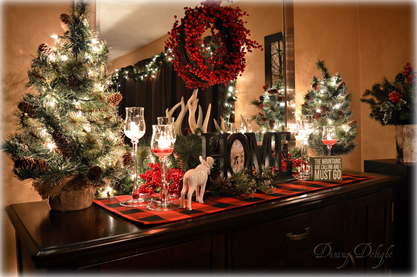 Dining Delight Lodge Style Christmas Sideboard