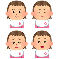 女の子の赤ちゃんの表情のイラスト 怒った顔 泣いた顔 笑った顔 笑顔 かわいいフリー素材集 いらすとや
