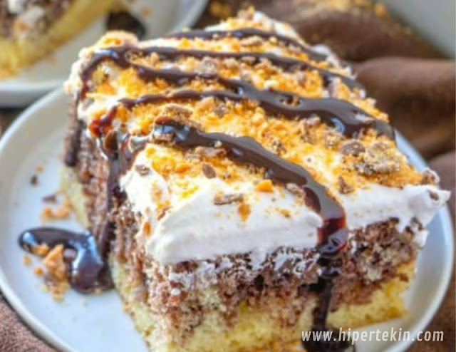 BUTTERFINGER POKE CAKE