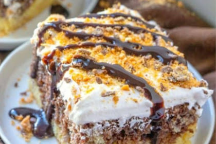 BUTTERFINGER POKE CAKE