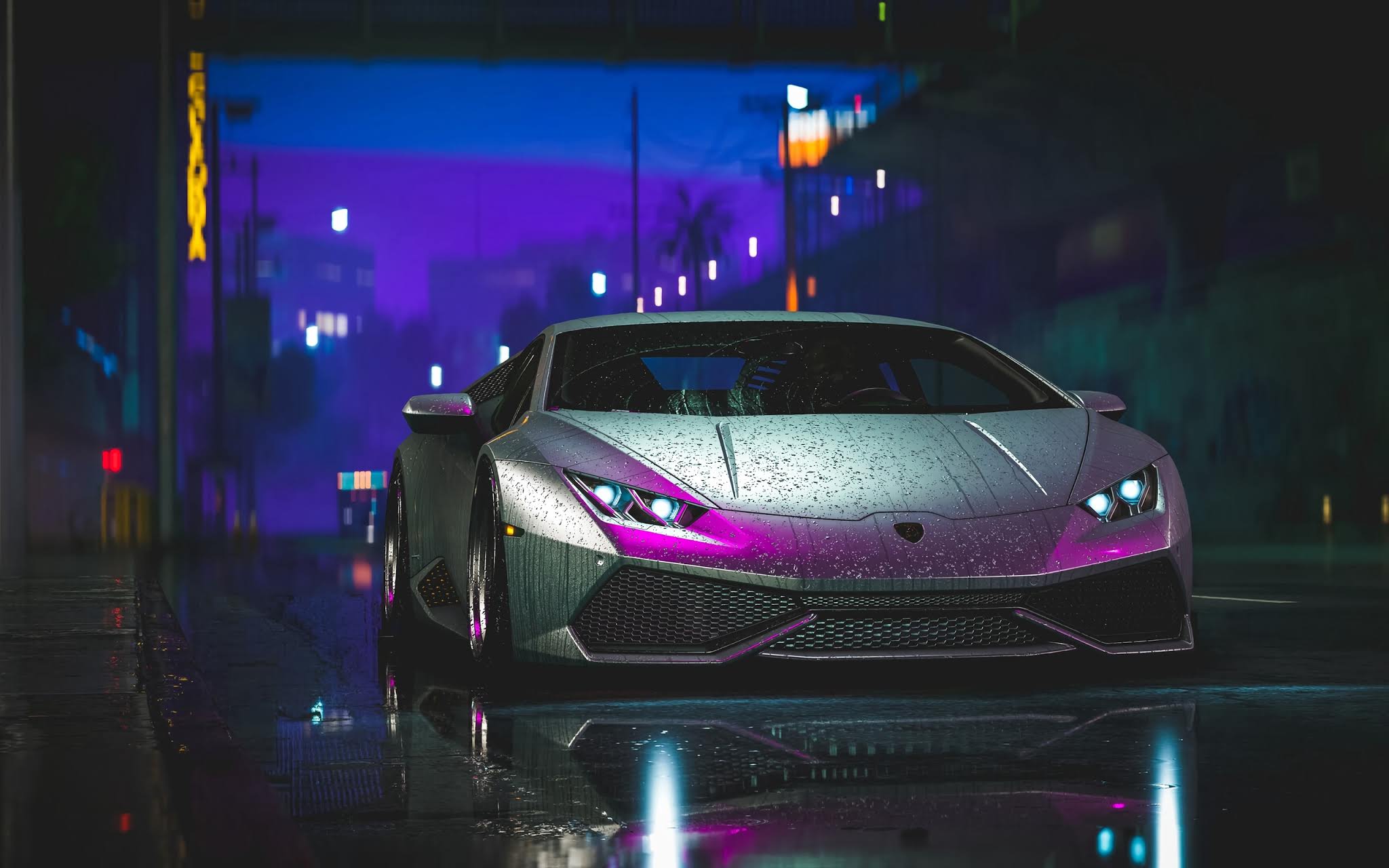 Lamborghini Aventador In The Rain Free Wallpapers For Apple Iphone