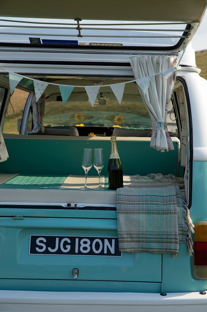 Champagne for two! Camper van holidays in Cornwall