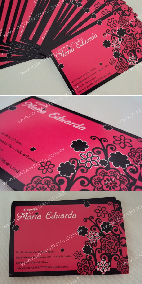 www.dataespecial.com.br: Aniversário de 10 anos :: Maria Eduarda :: Convite