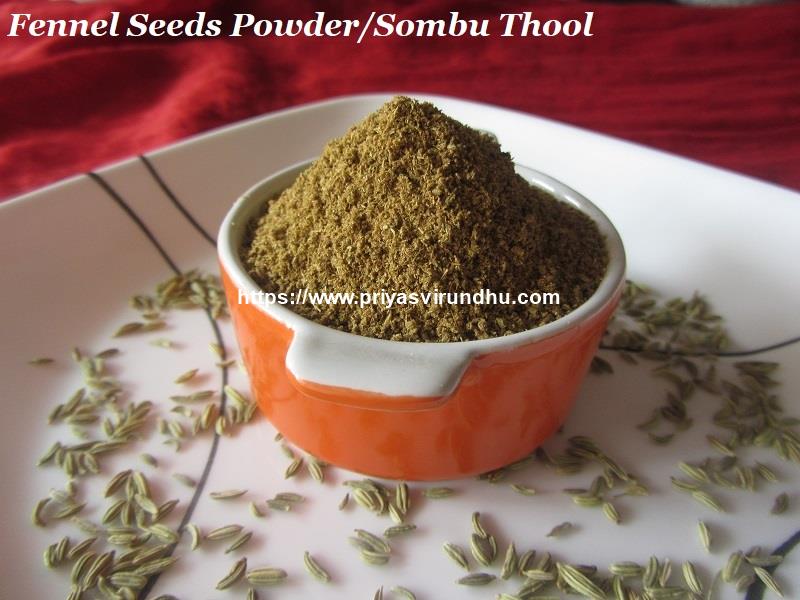 Priya's Virundhu Fennel Seeds Powder/Sombu Thool/Perunjeeragam Thool