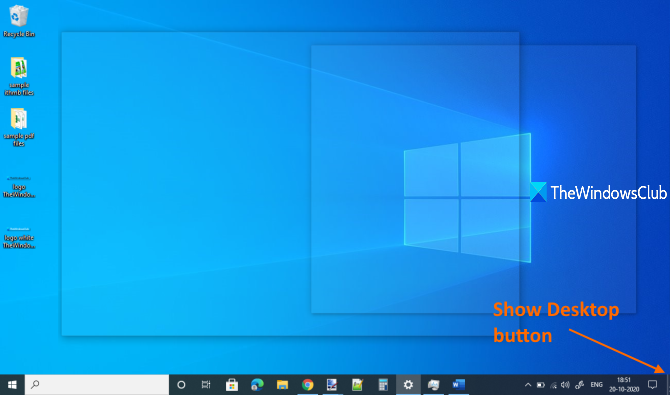 fix show desktop werkt niet in Windows 10
