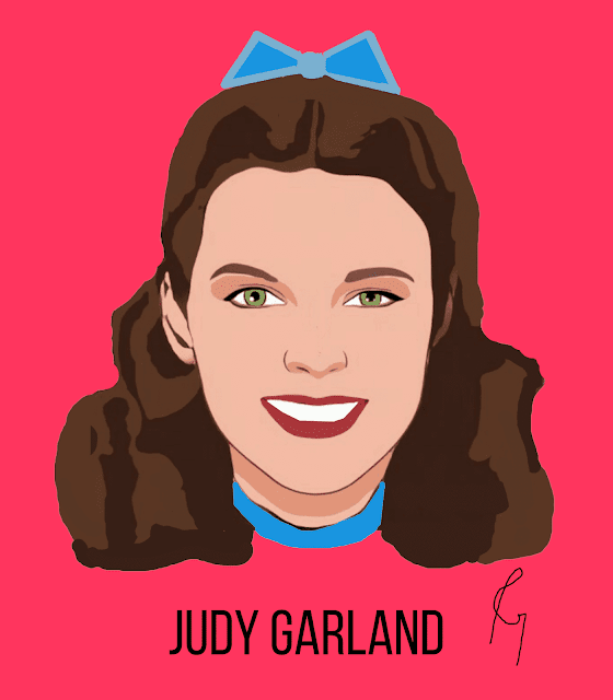 A portrait of the first gay icon Judy Garland by Roy Steele.