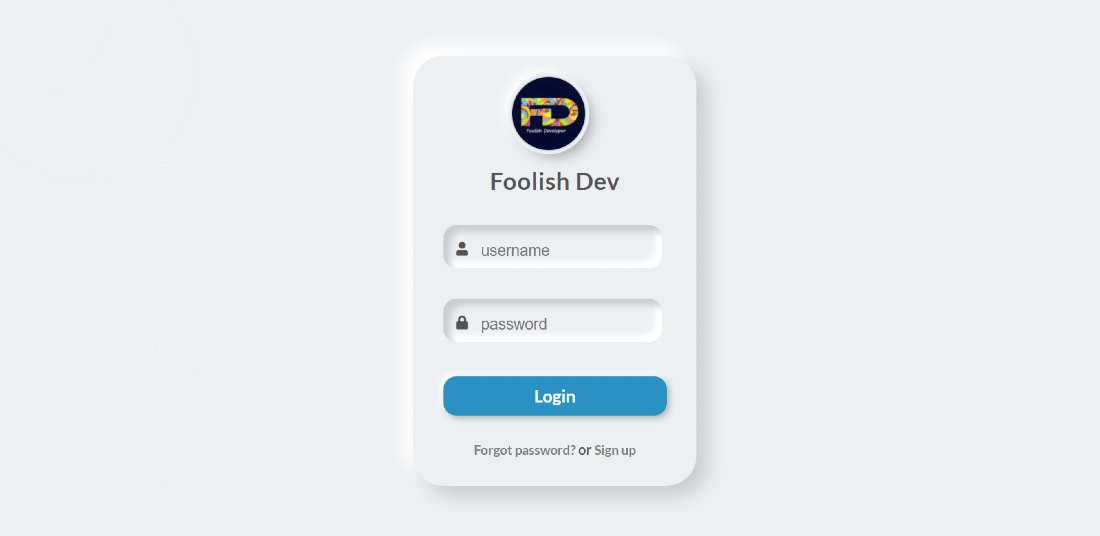 Neumorphism Login Form UI Design Using HTML and CSS