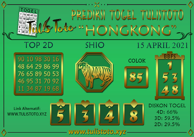 Prediksi Togel HONGKONG TULISTOTO 15 APRIL 2021