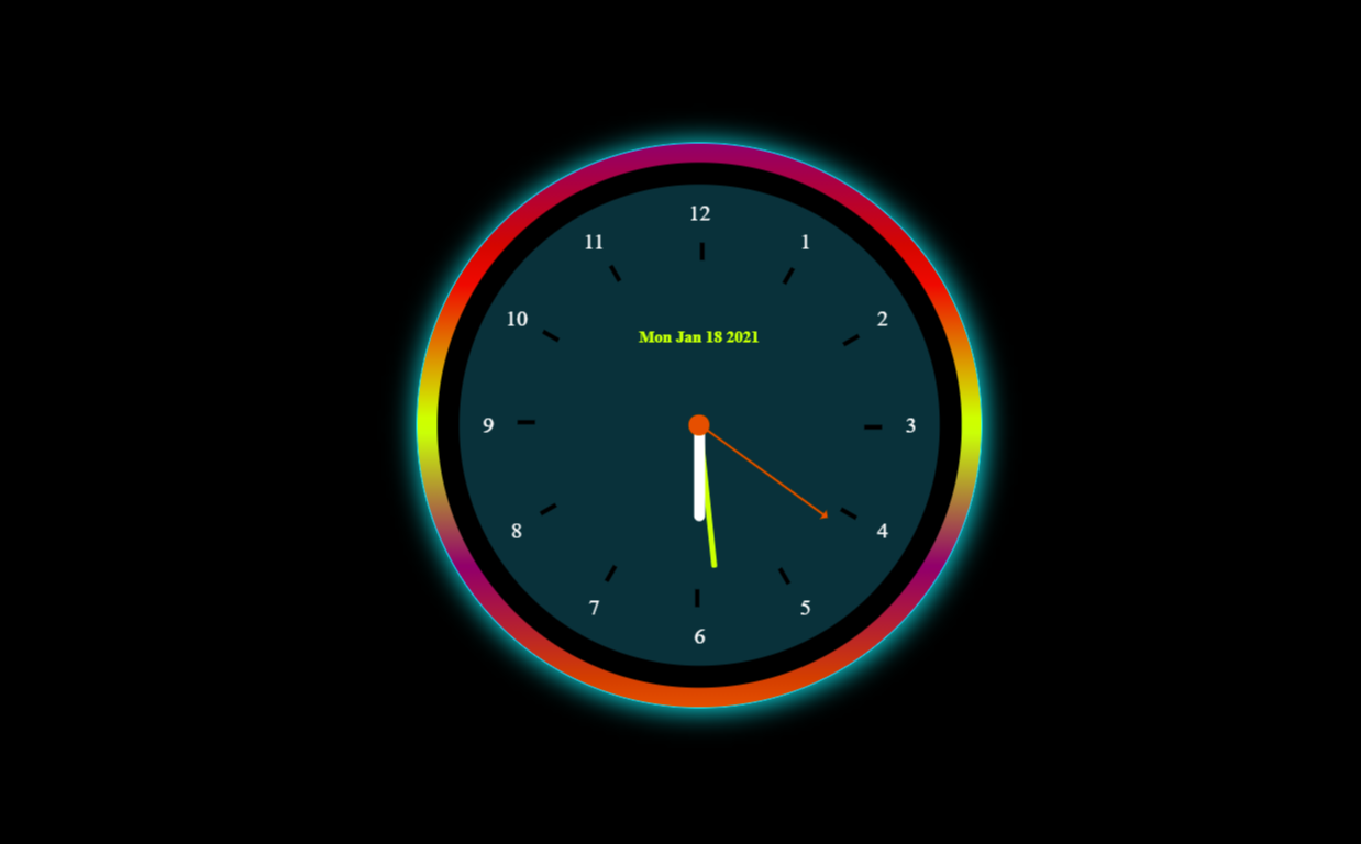 Animated Analog clock in JavaScript