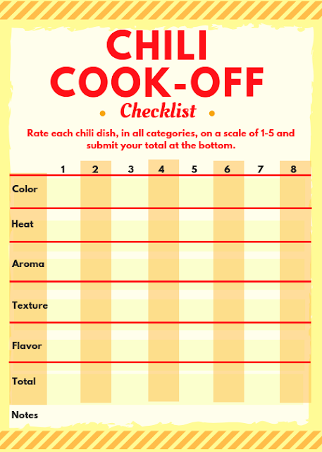 Chili cook-off made easy with free ideas and printables