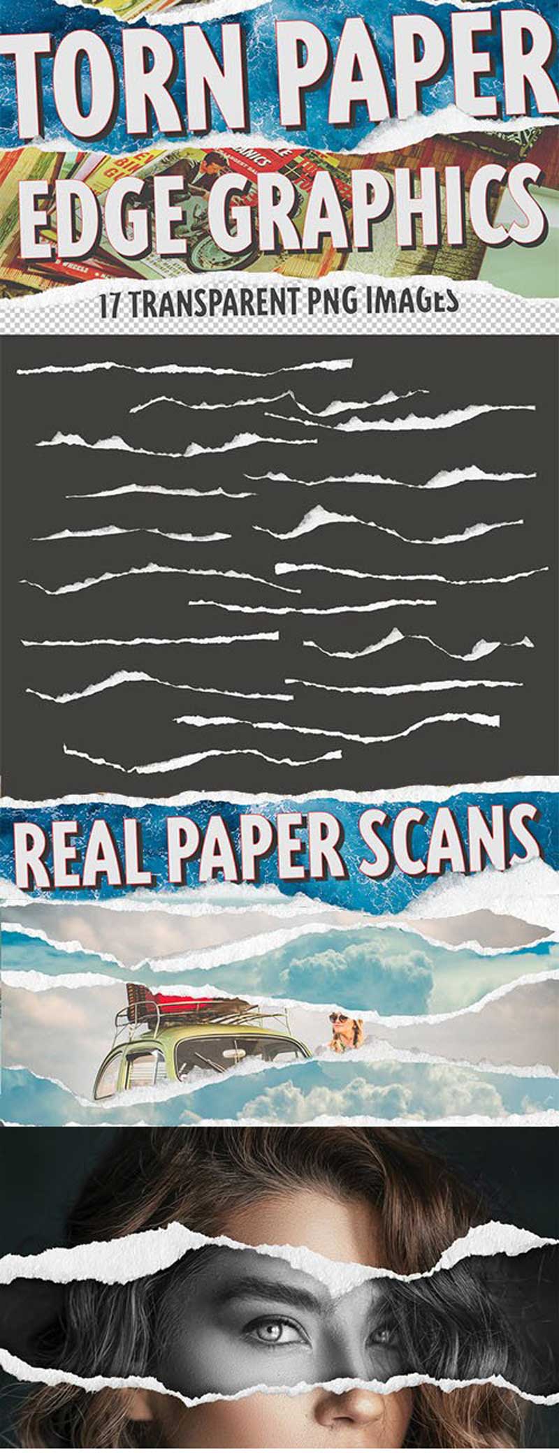 17 Torn Paper Edges - Real Paper Scans 2 fgnhjklfdas