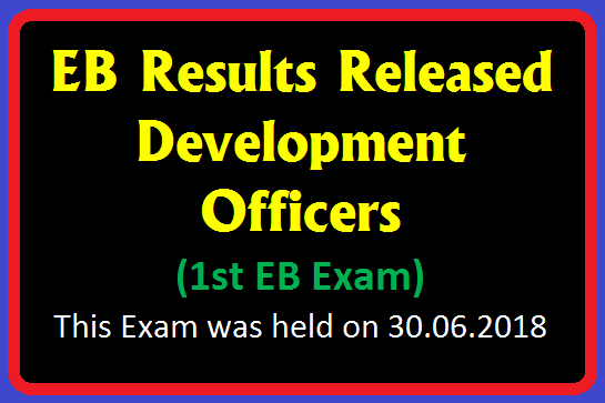 EB Results Released : Development Officers (1st EB Exam)