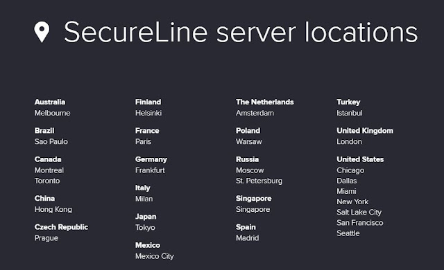 avast secureline server locations