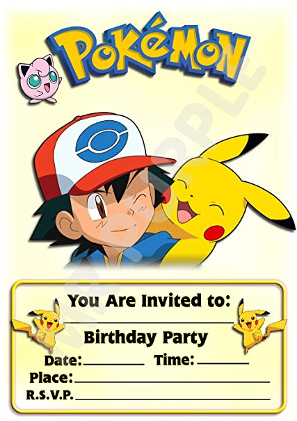 Pokemon Birthday Invitations Free