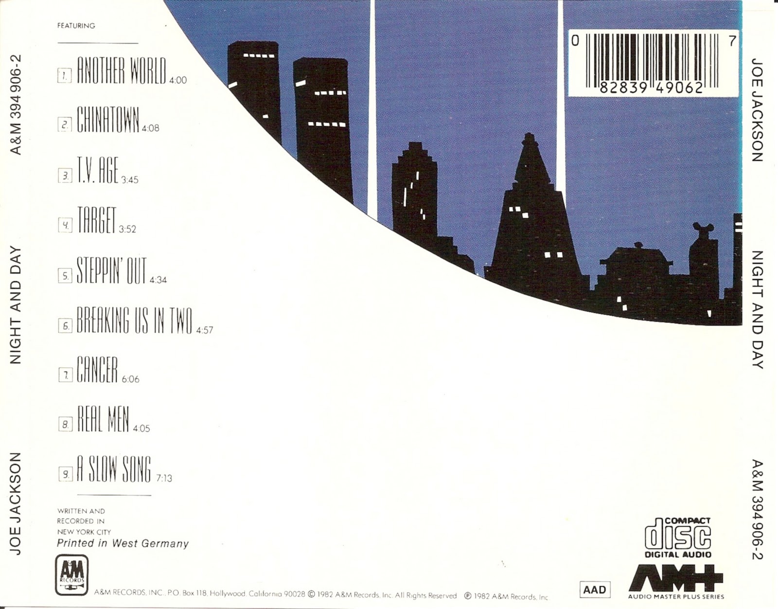 The First Pressing CD Collection Joe Jackson Night and Day
