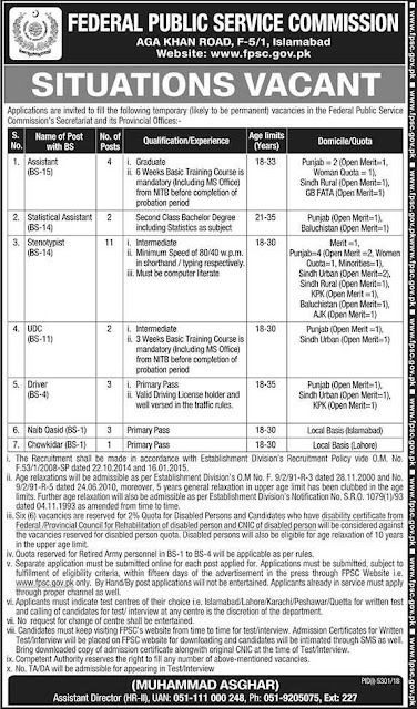 Federal Public Service Commission www.fpsc.gov.pk Jobs 2019 Apply Online Federal Public Service Commission www.fpsc.gov.pk Jobs 2019 Apply Online