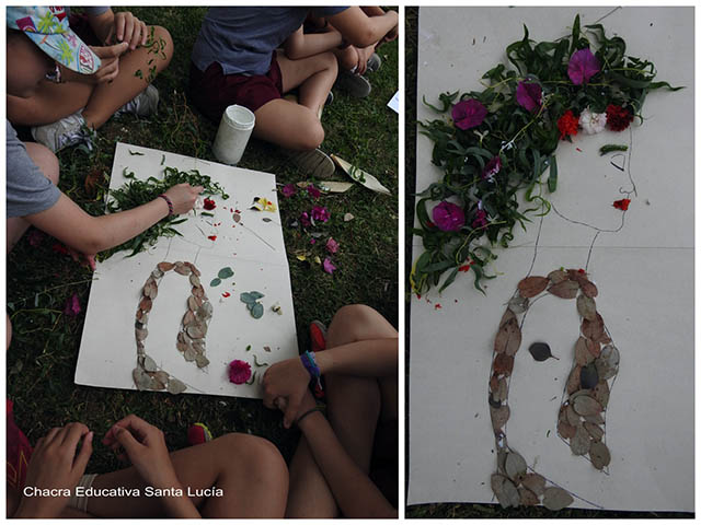Haciendo un collage con hojas, flores y frutos -ChacraEducativa Santa Lucía Haciendo un collage con hojas, flores y frutos -ChacraEducativa Santa Lucía