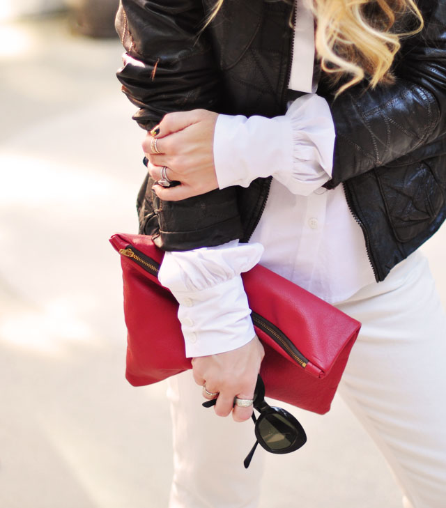 White black and red outfit