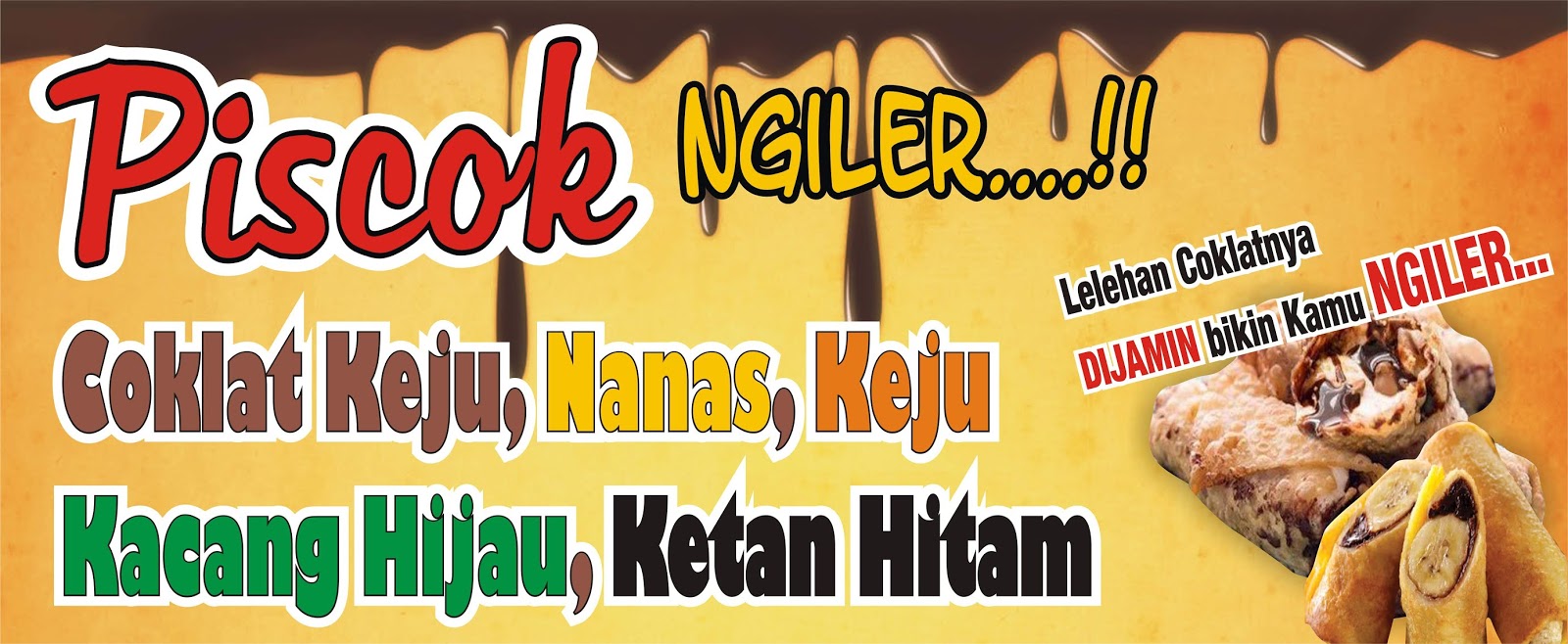 Desain Banner Simple Untuk Usaha Piscok Ngiler Cdr Jpg Desain Grafis Tempat Desain Format Cdr