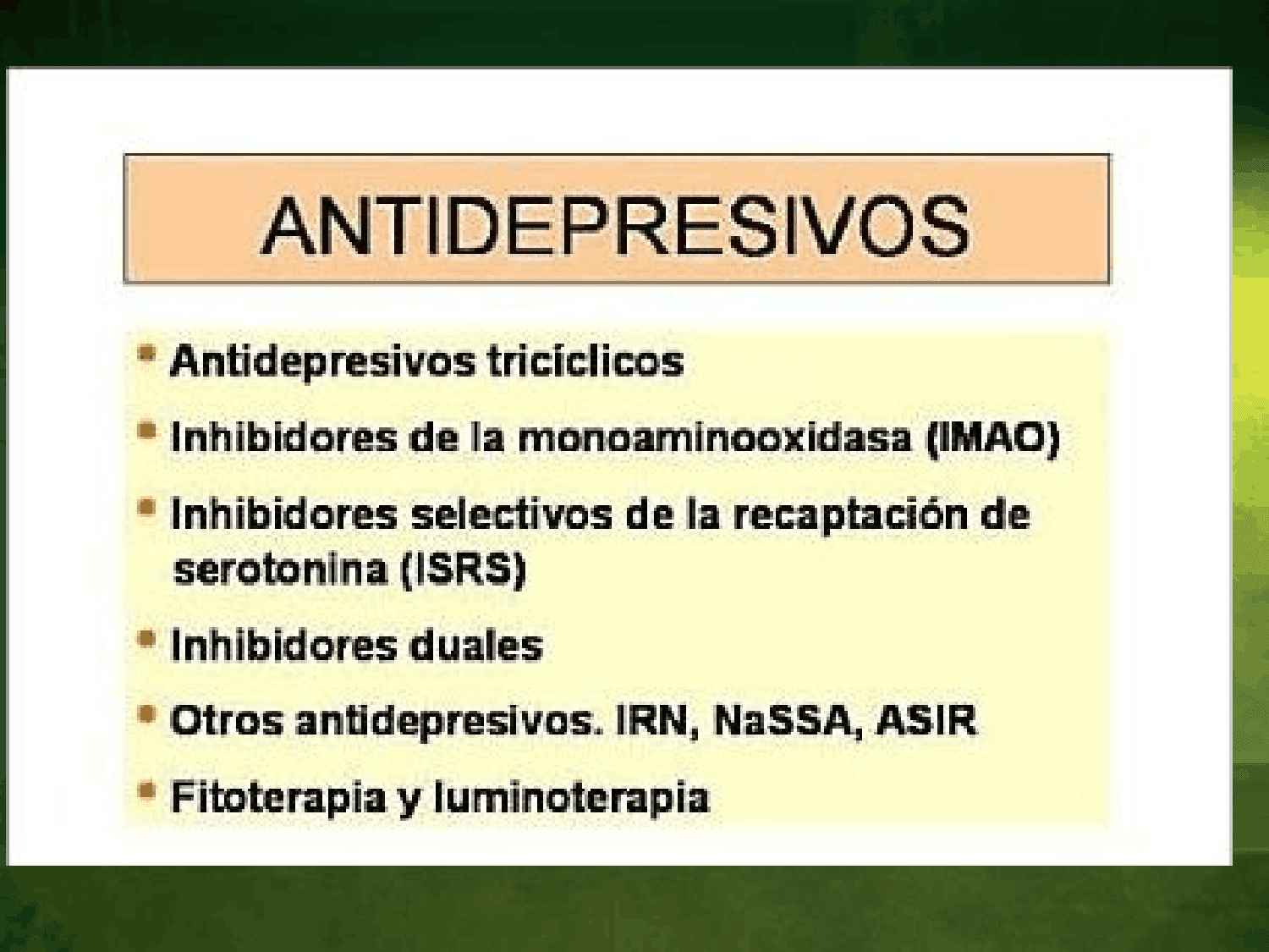 Antidepresivos TricÍclicos E Inhibidores De La Monoaminooxidasa
