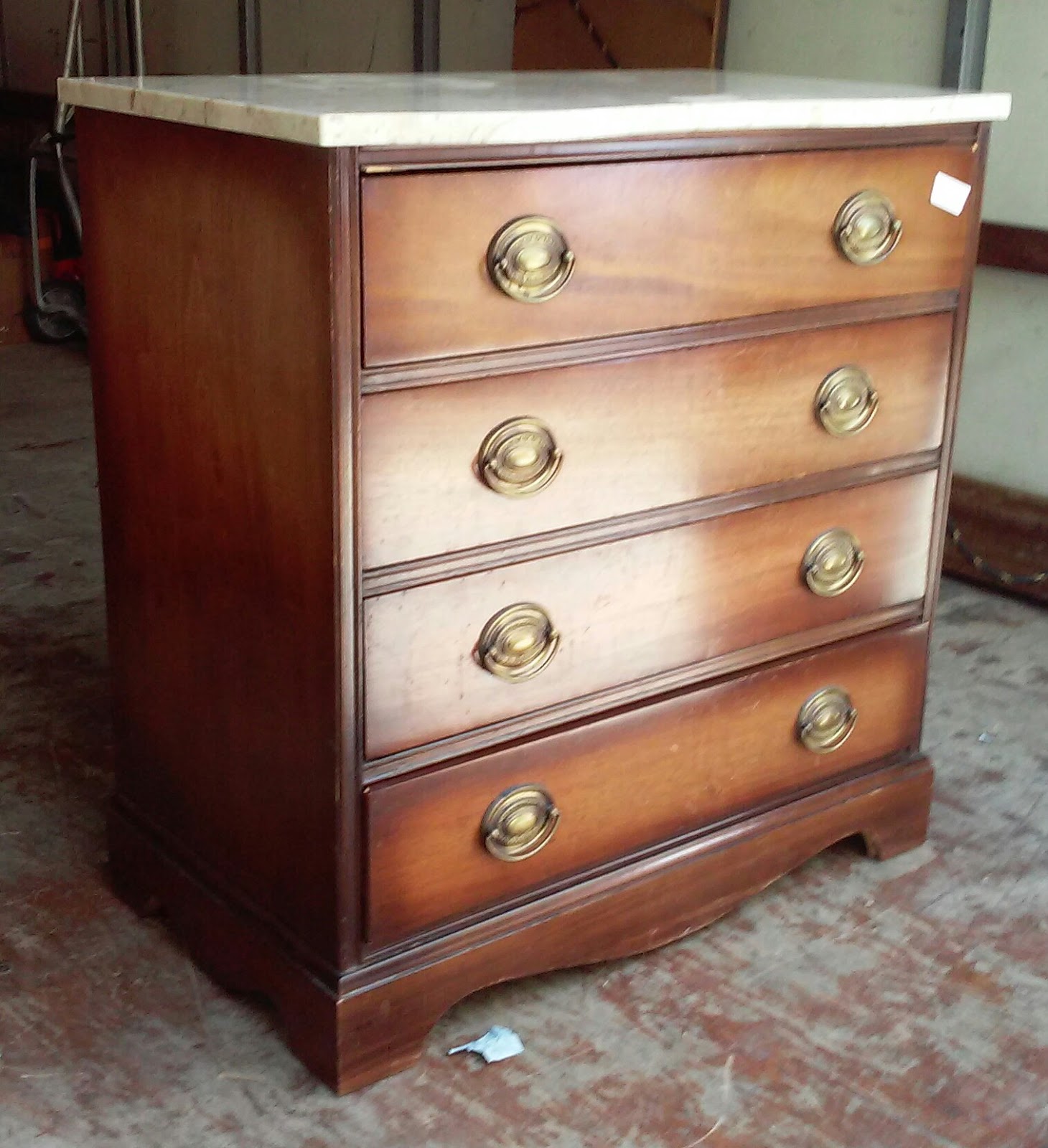 UHURU FURNITURE & COLLECTIBLES SOLD **BARGAIN BUY** 28980 Vintage MarbleTop Mahogany 29” Wide