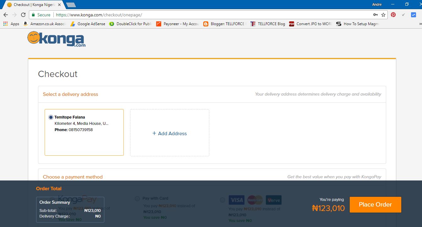 Konga The only way to perform PayOnDelivery transaction