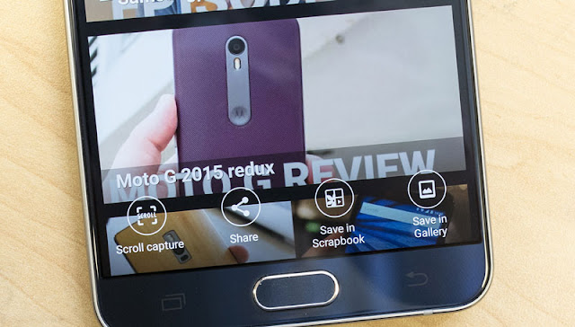 Bagaimana cara mengambil screen capture bergulir kebawah pada Galaxy Note 5