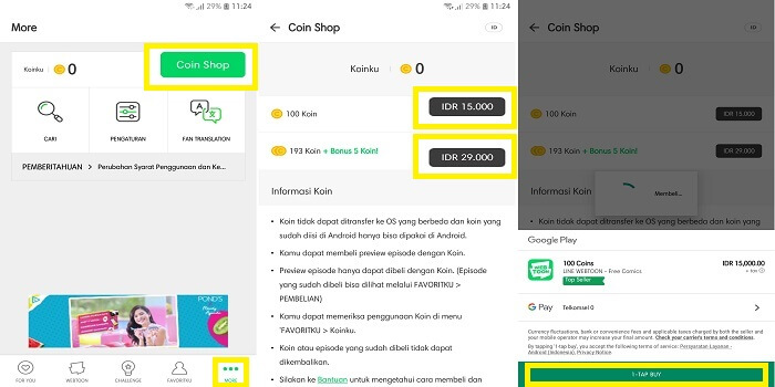 Cara Mendapatkan Koin Webtoon Secara Gratis Tanpa Membeli