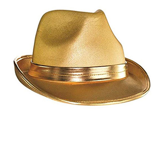Velour Fedora, Party Accessory, Gold...