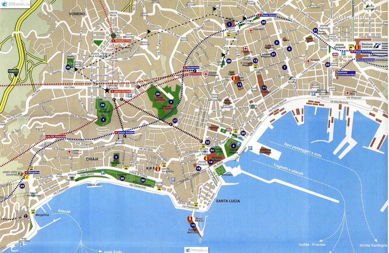 tourist map of napoli