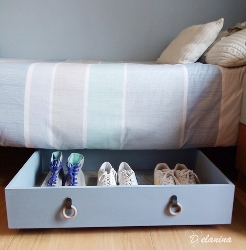 un cajón como zapatero bajo cama - Delanina