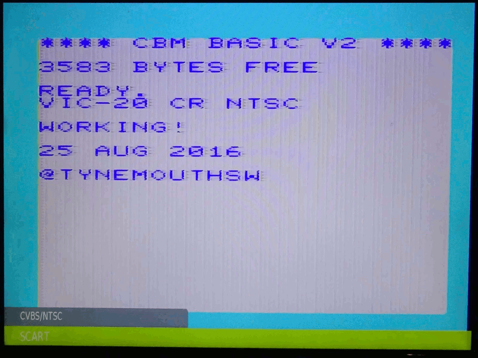 Tynemouth Software Commodore VIC20 2pin PAL vs NTSC differences