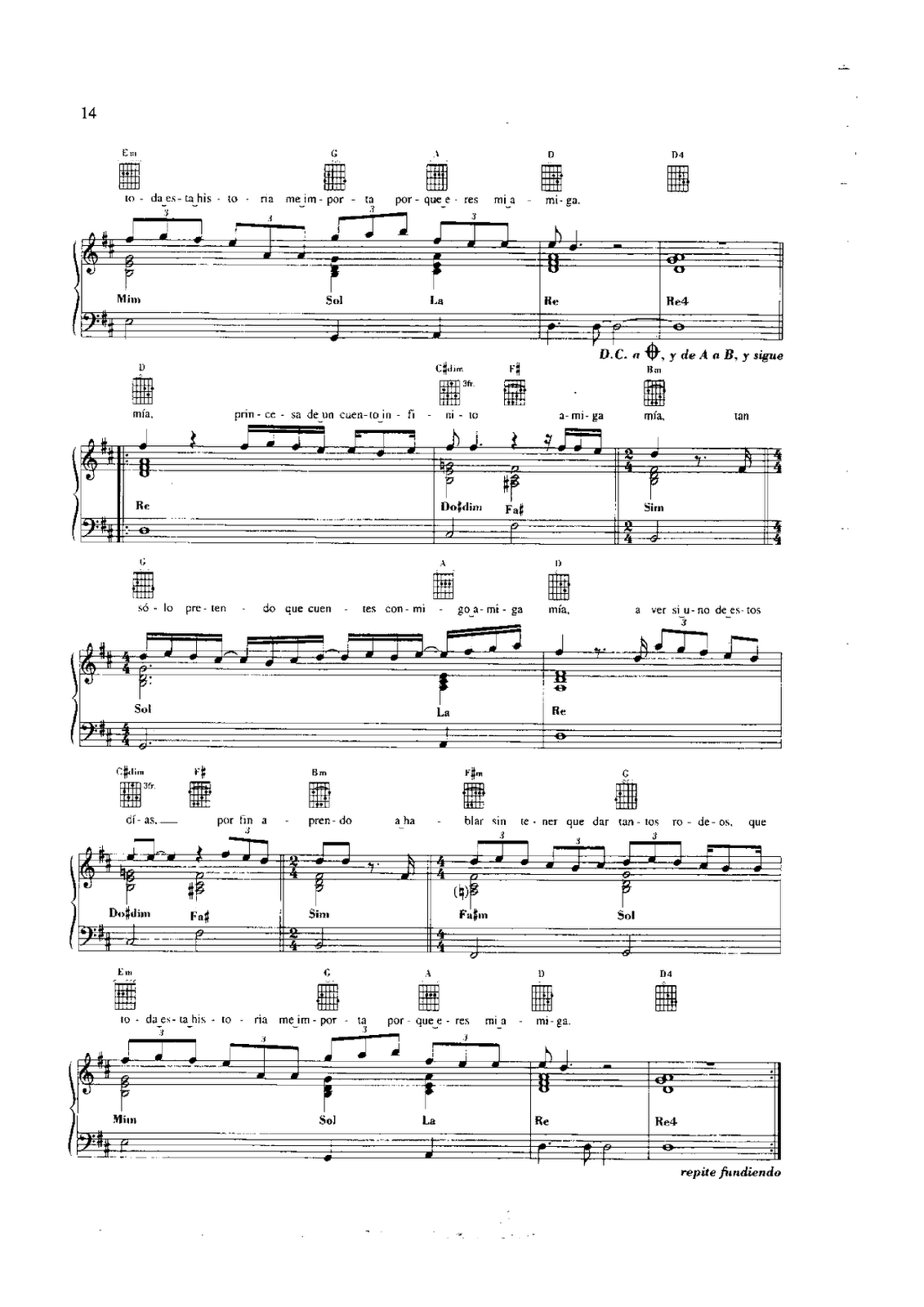 Partitura De Alejandro Sanz Amiga Mia Para Piano Partituras De Piano Sheet Music For Piano