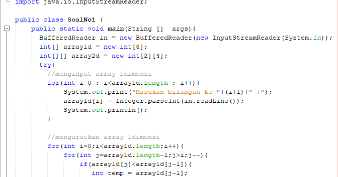 Contoh Program Java Array 1 Dimensi