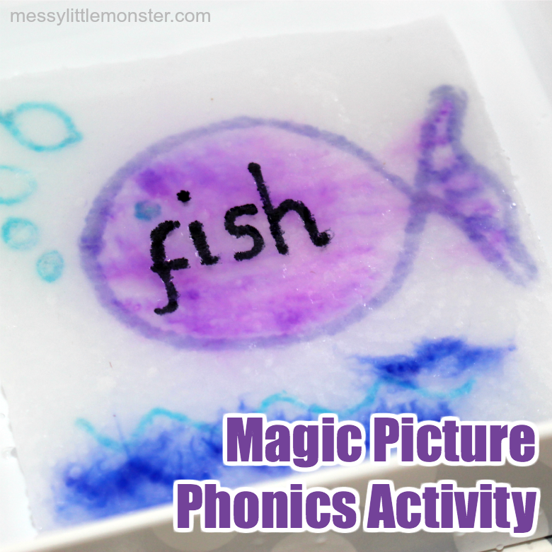Magic Paper Towel Art Phonics Activity Messy Little Monster
