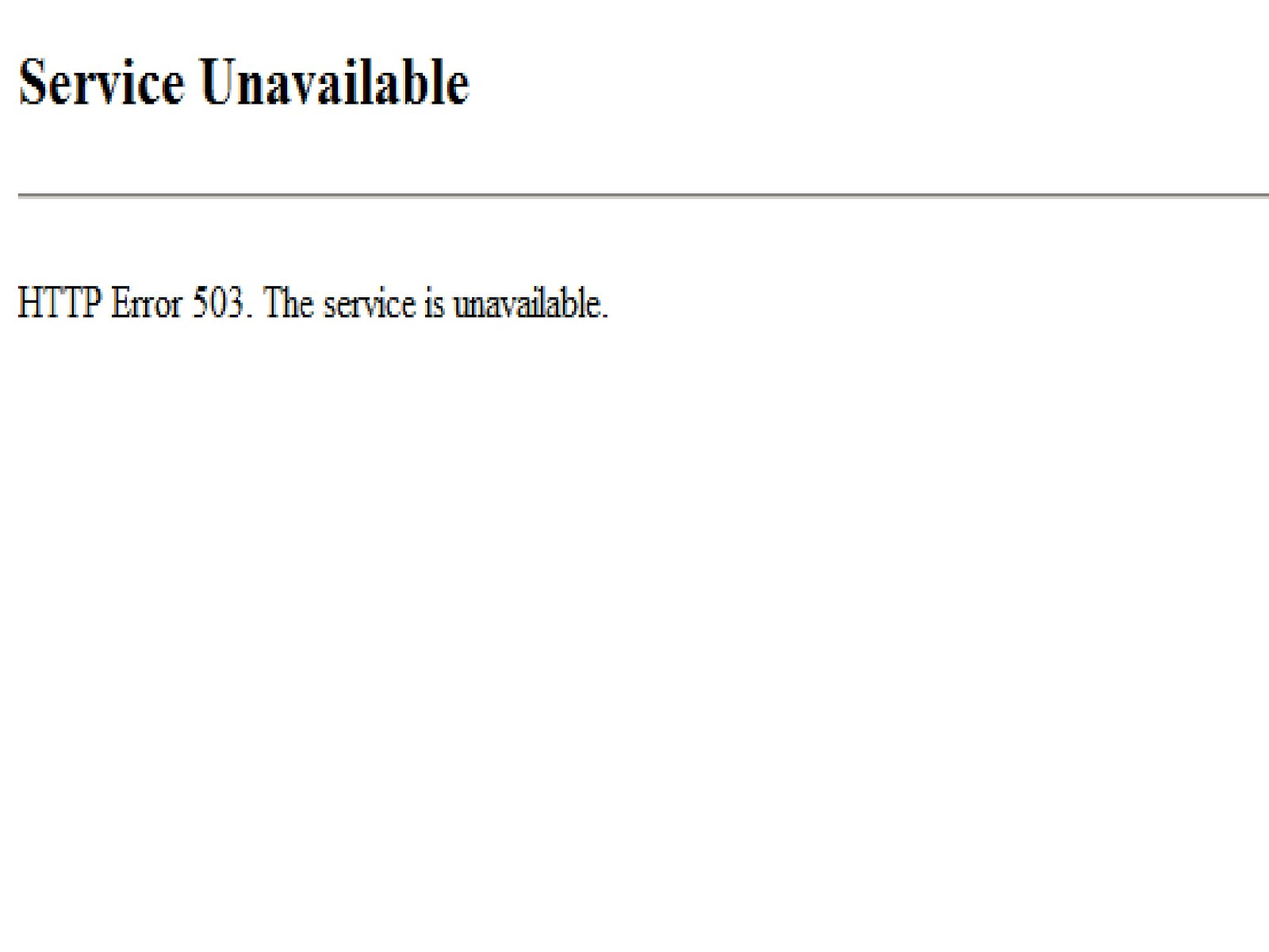 Ошибка http error 400. Error 503 service unavailable. Service unavailable.